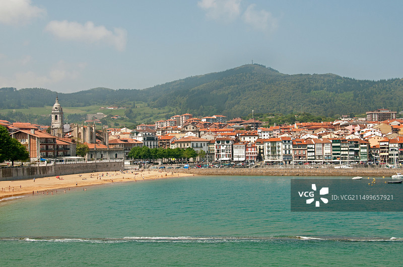 莱凯蒂奥老渔镇，位于西班牙巴斯克地区的比斯开图片素材