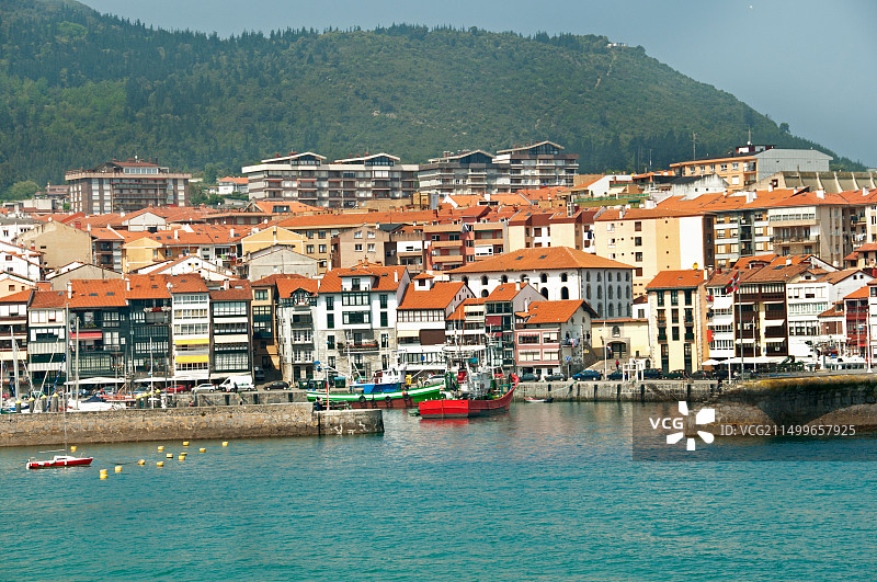 莱凯蒂奥老渔镇，位于西班牙巴斯克地区的比斯开图片素材