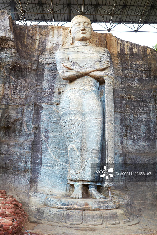 斯里兰卡-古城区Polonnaruwa的加尔维哈拉神庙的佛像，联合国教科文组织世界遗产图片素材