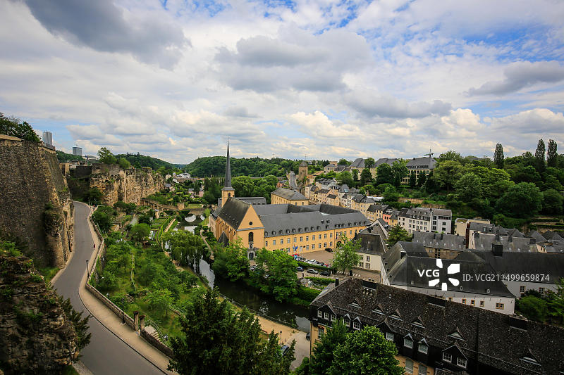 卢森堡市下城格伦德的诺伊明斯特修道院图片素材