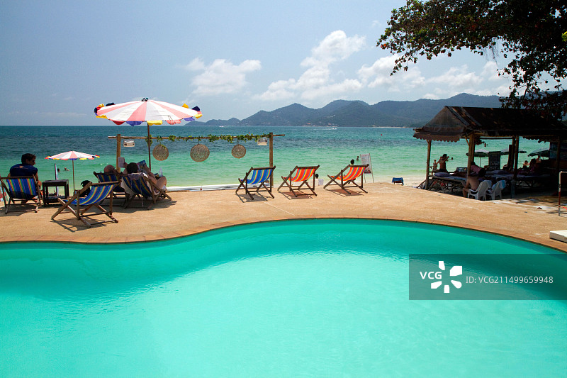 泰国苏梅岛查汶海滩泳池图片素材