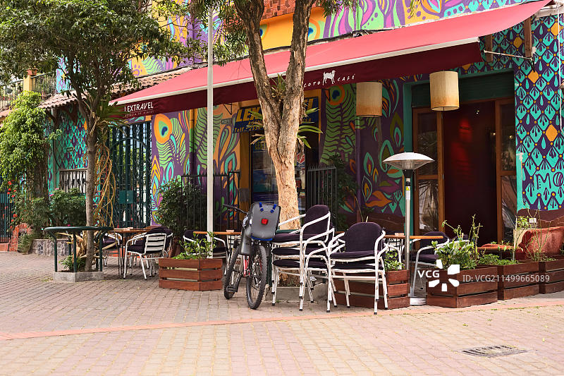 厄瓜多尔基多拉马里斯卡尔旅游区的Rocoto咖啡馆和Lextravel旅行社图片素材