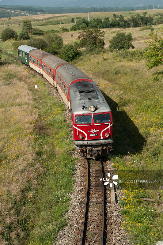 保加利亚巴尔干地区的火车旅行图片素材