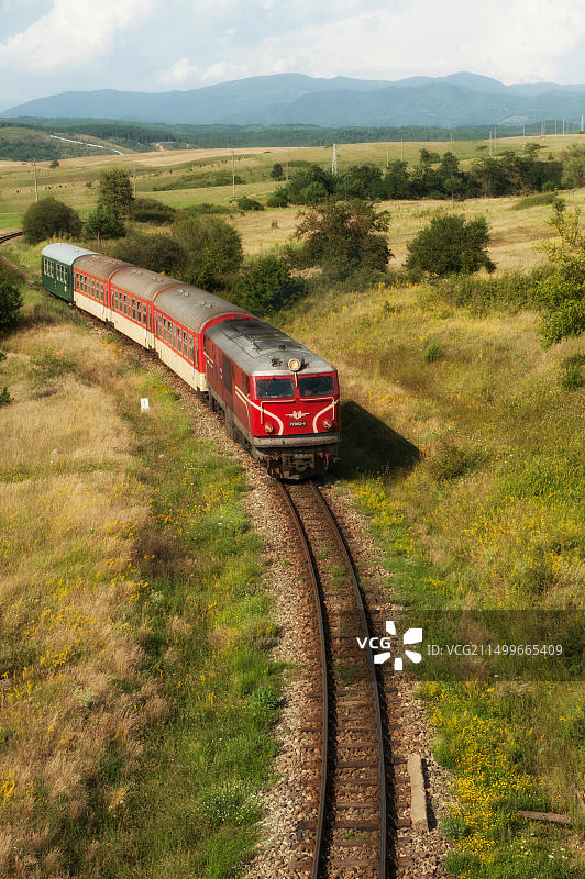 保加利亚巴尔干地区的火车旅行图片素材