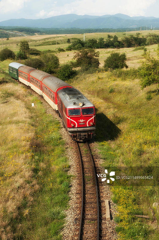 保加利亚巴尔干地区的火车旅行图片素材