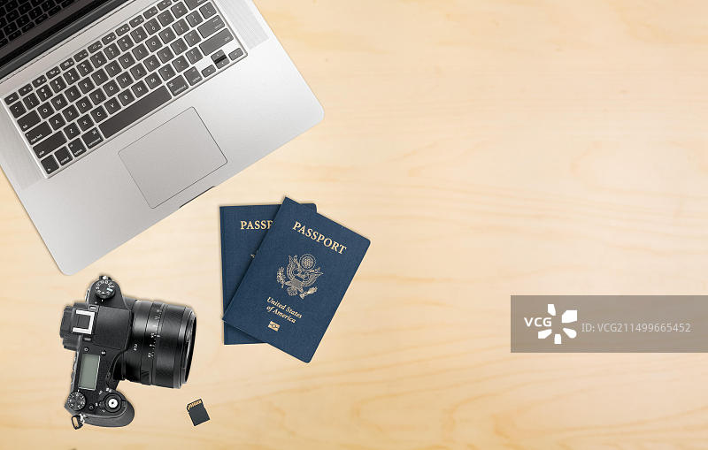 整洁桌面，准备旅行图片素材