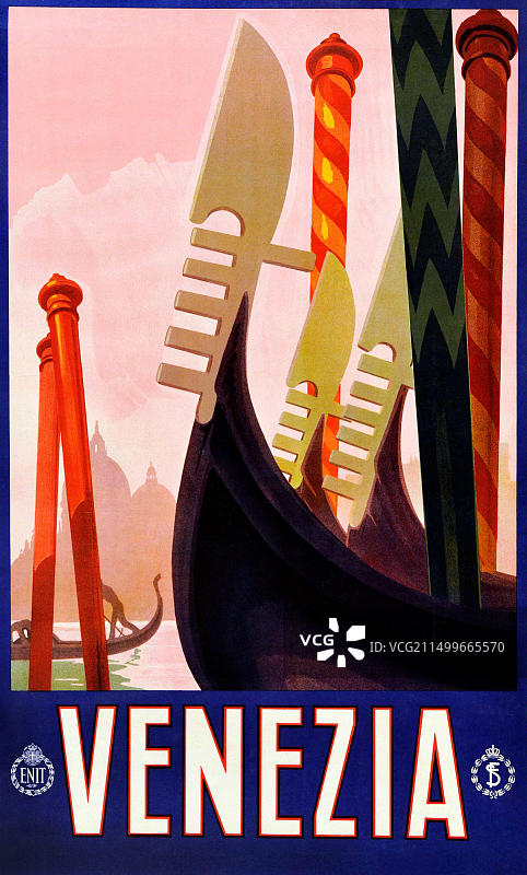 20世纪30年代意大利旅行海报 - 威尼斯图片素材