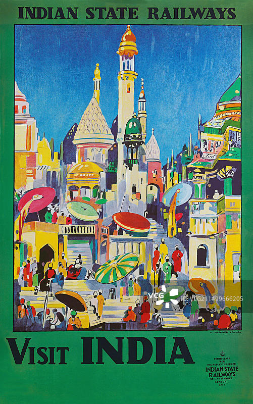 1930年代印度旅行海报：印度国家铁路图片素材