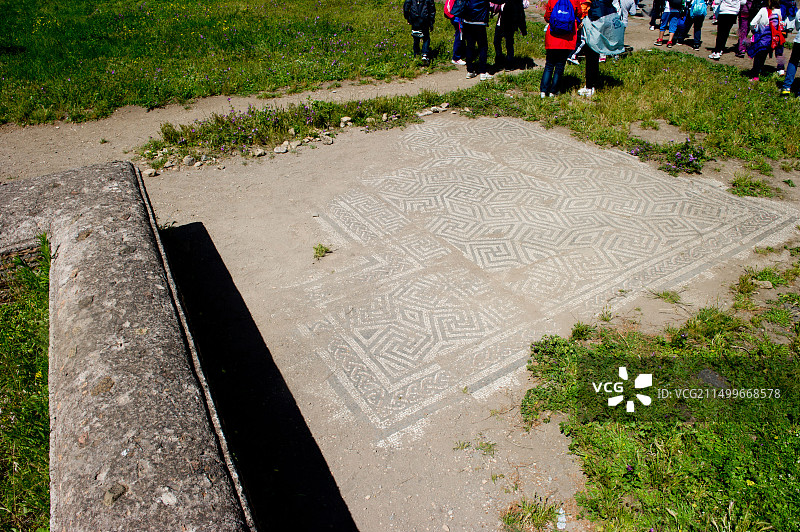 意大利罗马奥斯蒂亚安提卡古老马赛克图片素材