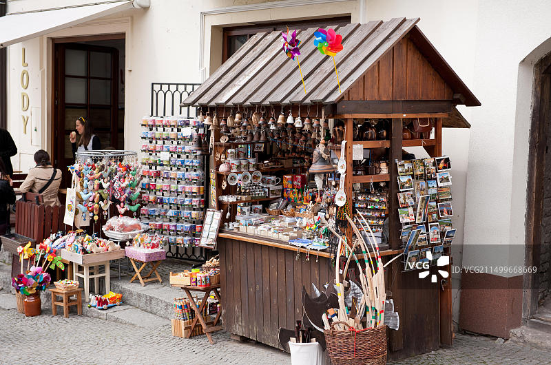 波兰卡齐米日·多尔尼的纪念品摊位图片素材