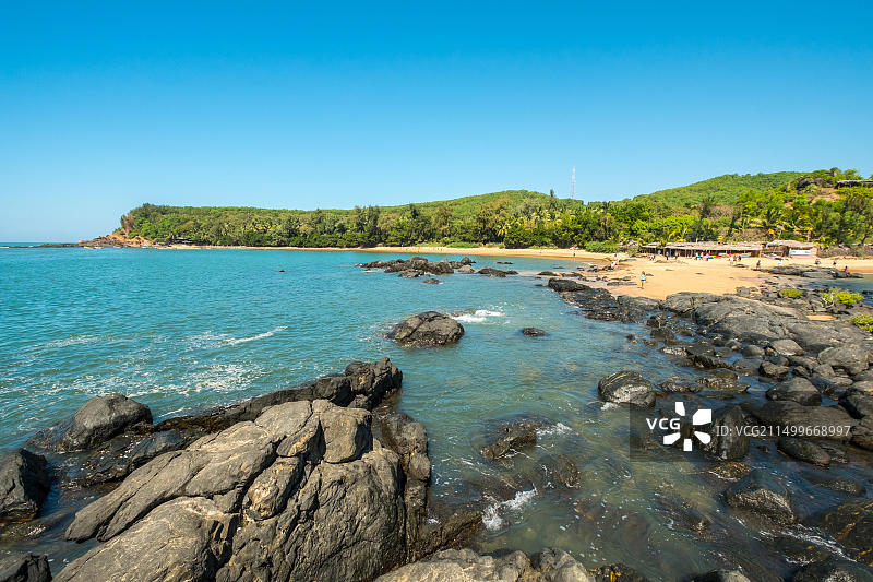 卡纳塔克邦果卡纳的奥姆海滩是一个受欢迎的背包客目的地图片素材