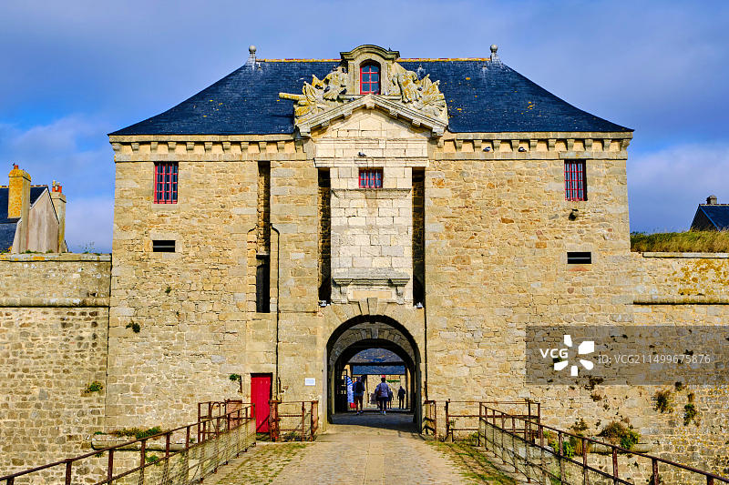 法国莫尔比昂省路易港：由沃邦改建的路易港城堡，洛里昂港入口，博物馆图片素材