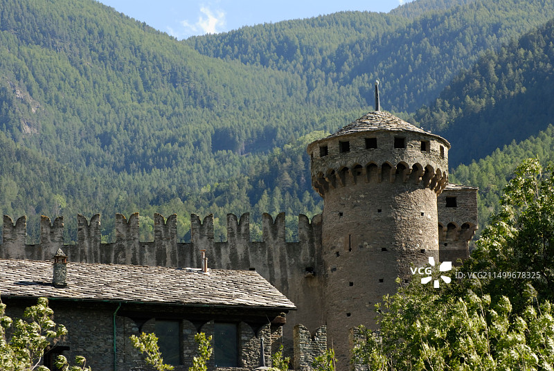 费尼斯城堡 瓦莱达奥斯塔 意大利图片素材