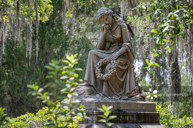 佐治亚州萨凡纳市博纳旺蒂尔公墓历史纪念馆图片素材