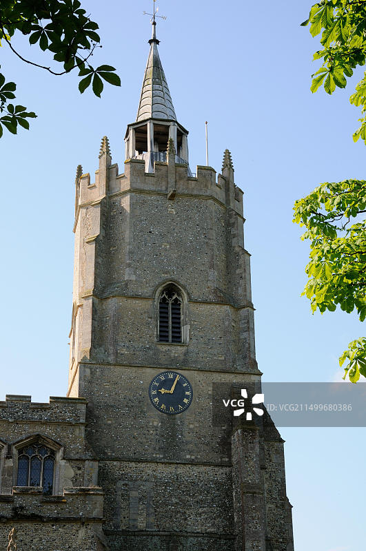 剑桥郡伯韦尔的圣玛丽教堂，现建筑多为15世纪所建图片素材