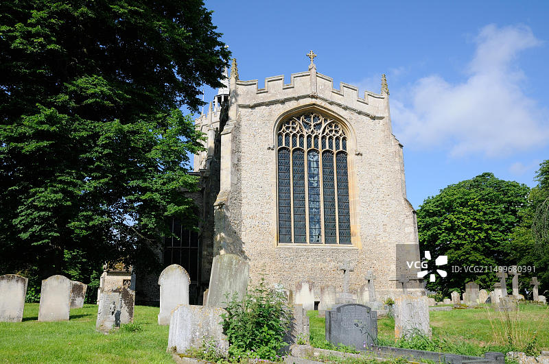 剑桥郡伯韦尔的圣玛丽教堂，现建筑多为15世纪所建图片素材