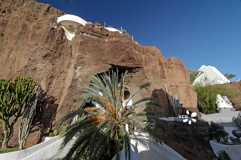 奥马尔·谢里夫之家,拉戈马尔,塞萨尔·曼里克建筑,游泳池,西班牙兰萨罗特岛图片素材