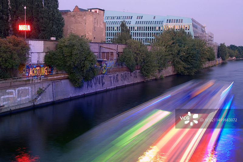 柏林弗里德里希斯海因区施普雷河夜总会图片素材