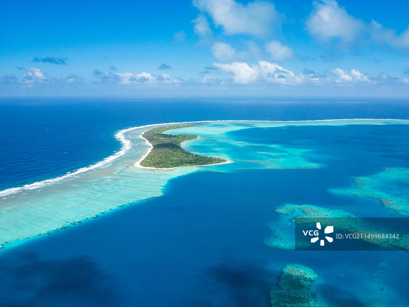 太平洋瓦利斯和富图纳群岛瓦利斯泻湖的航拍图片素材