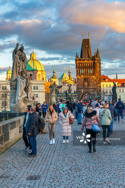 查理大桥，布拉格，捷克共和国图片素材