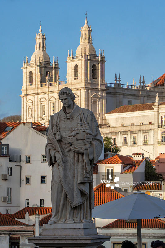 圣维森特雕像，葡萄牙里斯本阿尔法玛区图片素材