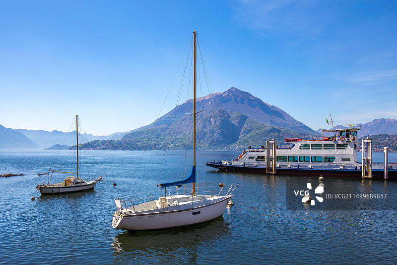意大利科莫湖的渡轮旅行图片素材