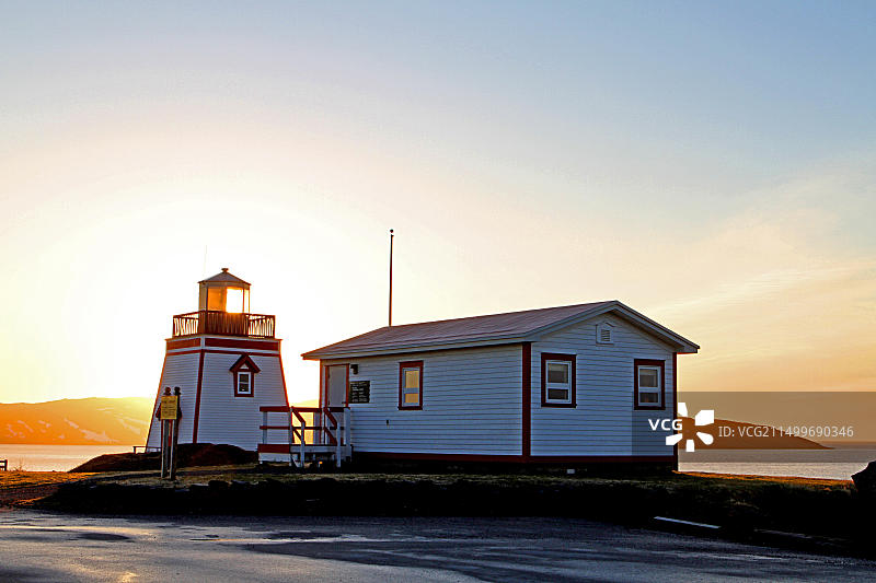 旅行日志：旅行纽芬兰，加拿大，灯塔，灯塔站图片素材