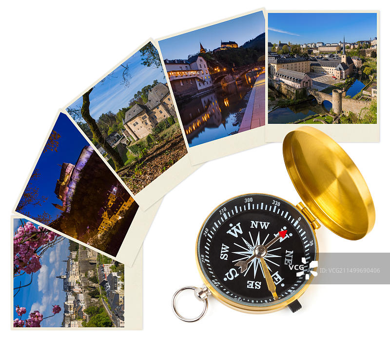 卢森堡旅行图像（我的照片）和指南针图片素材