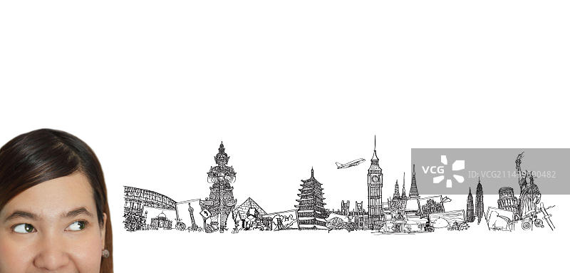 环球旅行古迹概念图片素材