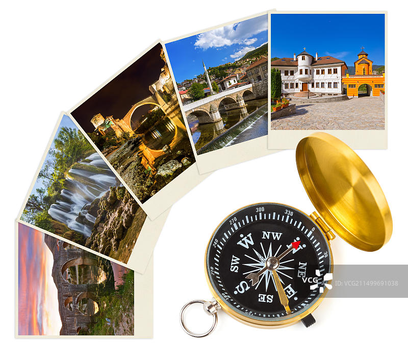 波斯尼亚和黑塞哥维那旅行图像（我的照片）和指南针图片素材