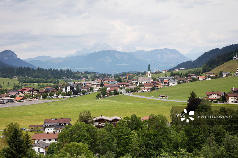 奥地利基茨比厄尔阿尔卑斯山埃尔毛风光图片素材