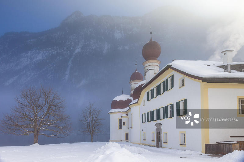 德国巴伐利亚国王湖畔舍瑙风光图片素材