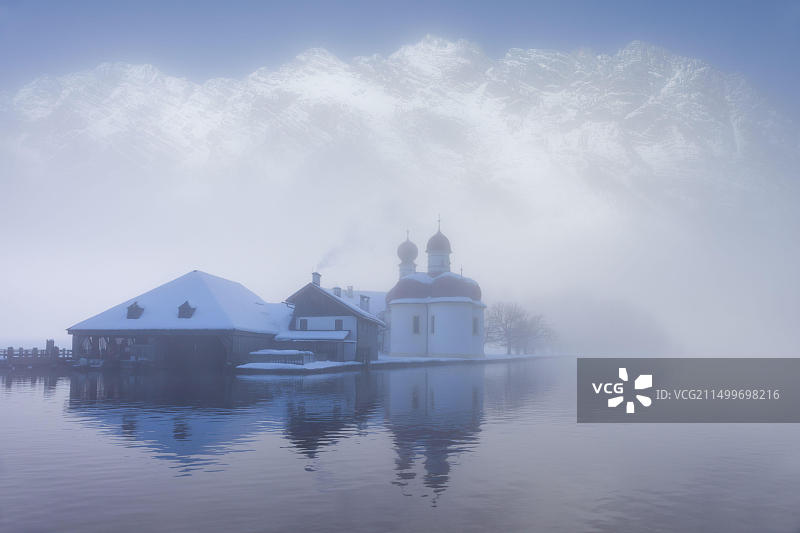 德国巴伐利亚国王湖畔舍瑙风光图片素材