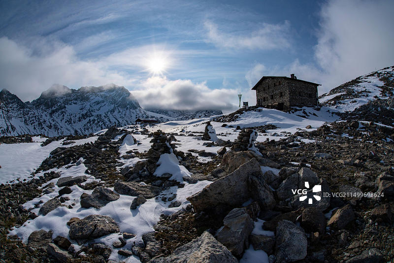 意大利南蒂罗尔 Rieserfernerhuette 山区风光图片素材