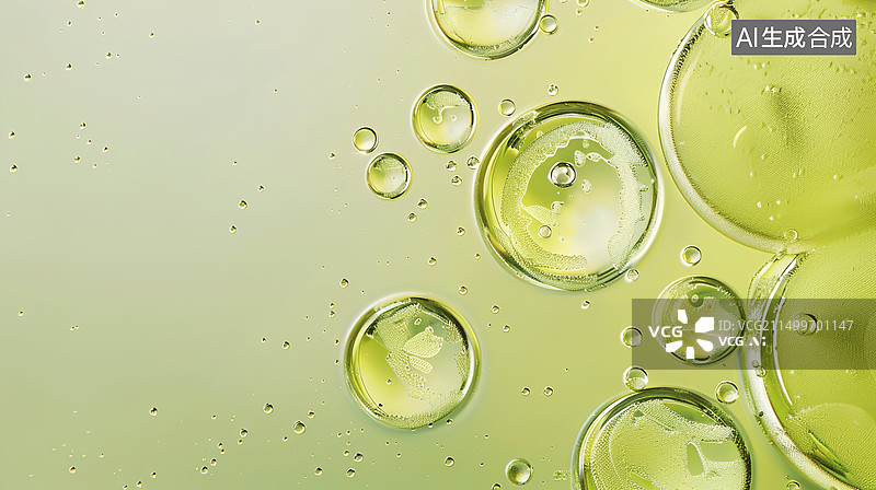 【AI数字艺术】3D渲染气泡分子精华背景图片素材