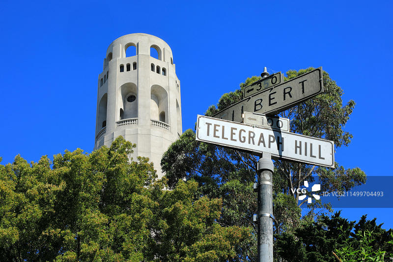美国加利福尼亚州旧金山科伊特塔电报山图片素材