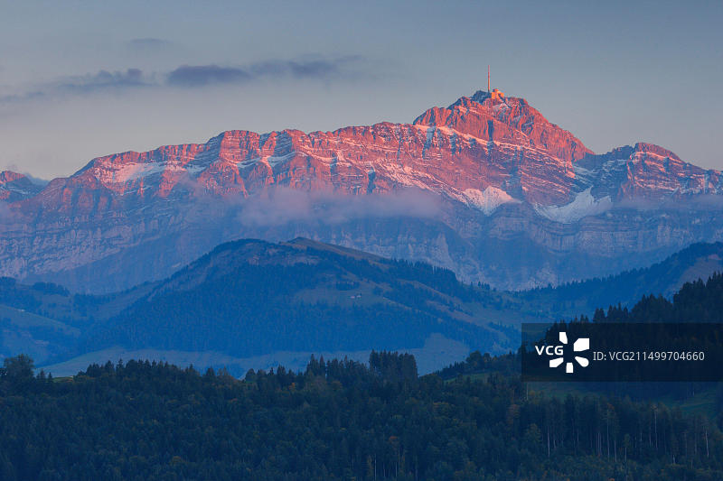 瑞士森蒂斯山地块，阿彭策尔图片素材
