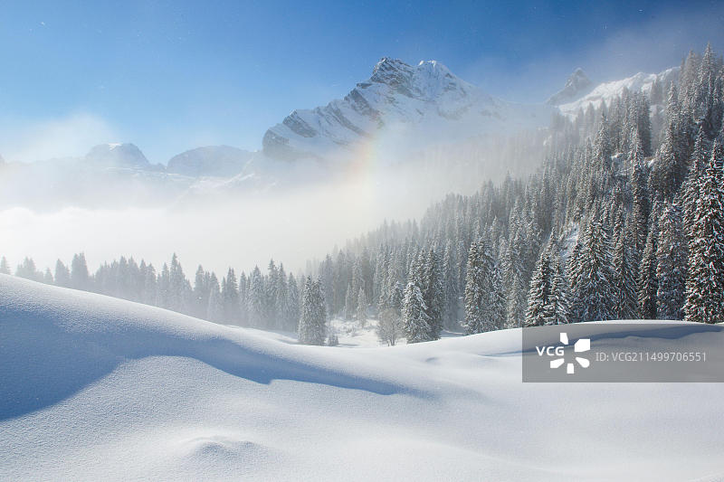 瑞士格拉鲁斯阿尔卑斯山风光图片素材