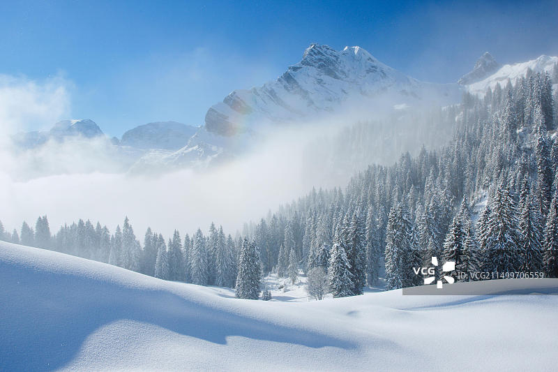 瑞士格拉鲁斯阿尔卑斯山风光图片素材