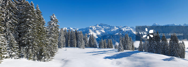 瑞士格拉鲁斯阿尔卑斯山卡尔普自由山图片素材