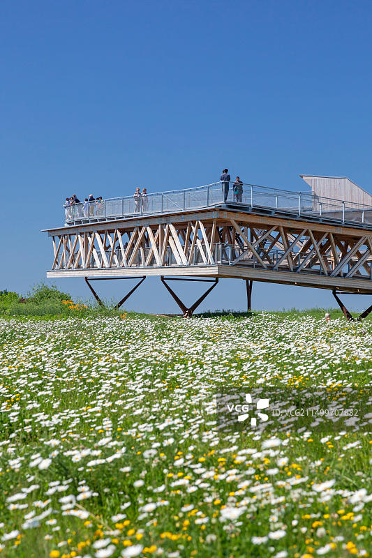 德国莱茵兰-普法尔茨科布伦茨要塞木制观景台图片素材
