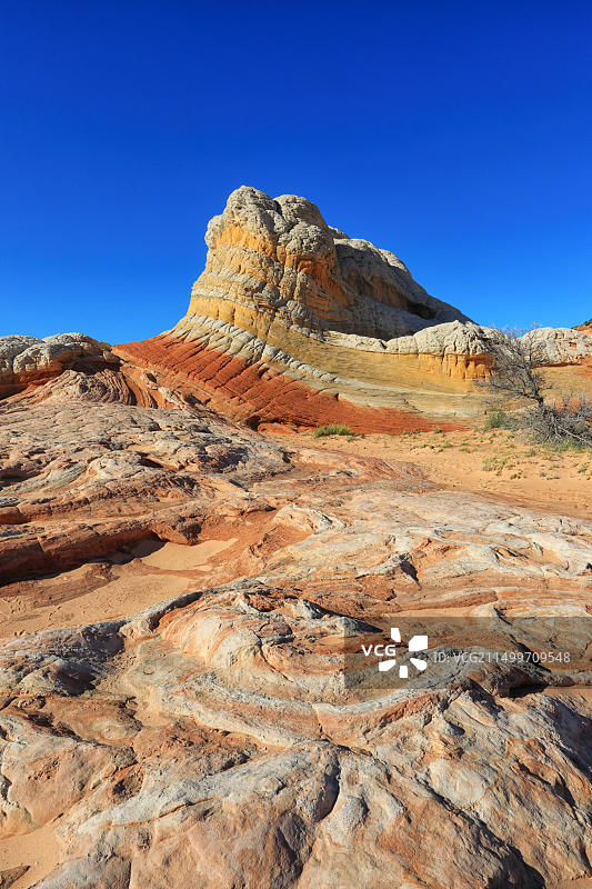 美国亚利桑那州朱红悬崖国家纪念碑白口袋大脑岩地貌图片素材