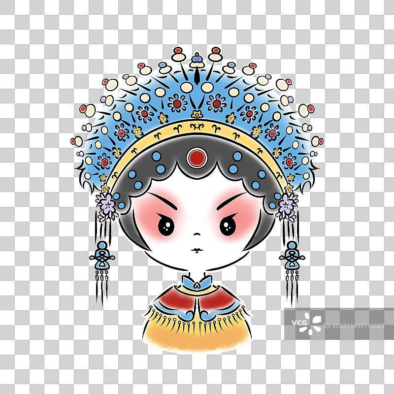 贵妃醉酒京剧古风卡通简笔画免抠元素图片素材