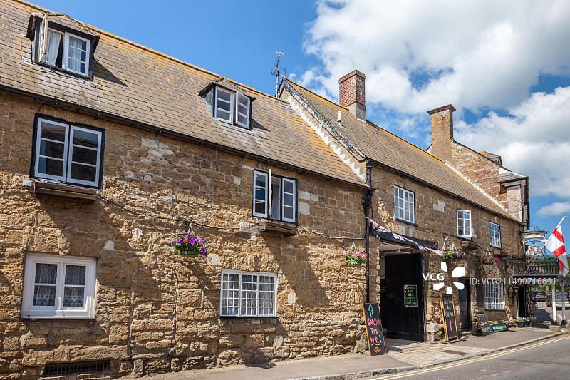 英国多塞特郡阿伯茨伯里罗登街乡村风光图片素材