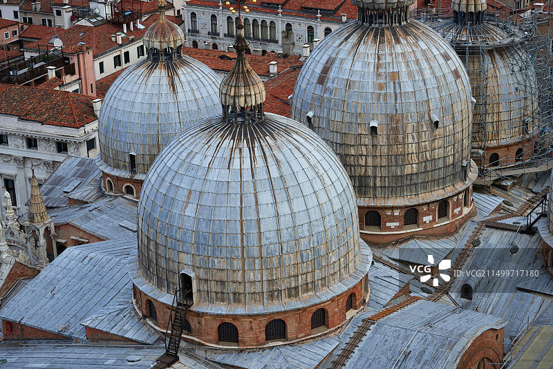 意大利威尼斯圣马可大教堂鸟瞰图片素材