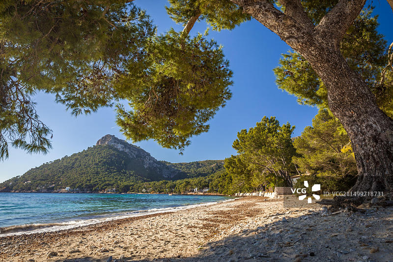 西班牙马略卡岛波连萨港和福门托海滩图片素材