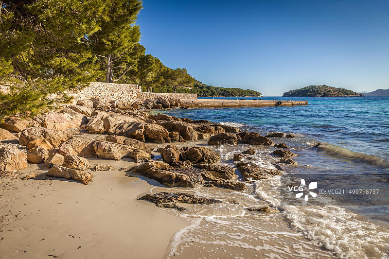 西班牙马略卡岛波连萨港和福门托海滩图片素材