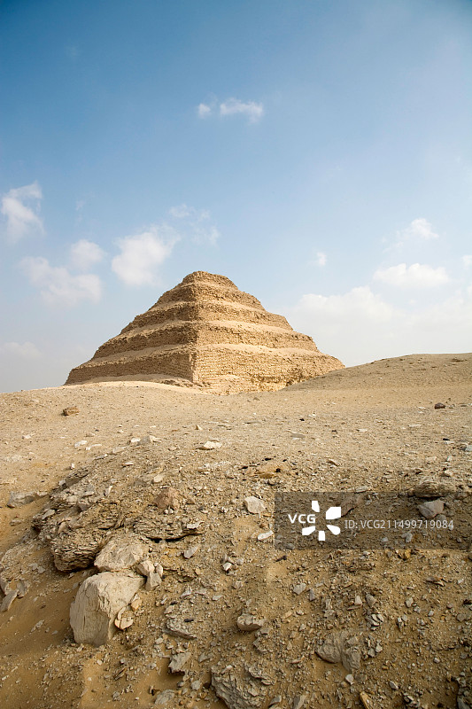 塞加拉阶梯金字塔，古埃及吉萨金字塔，开罗文化遗产考古图片素材