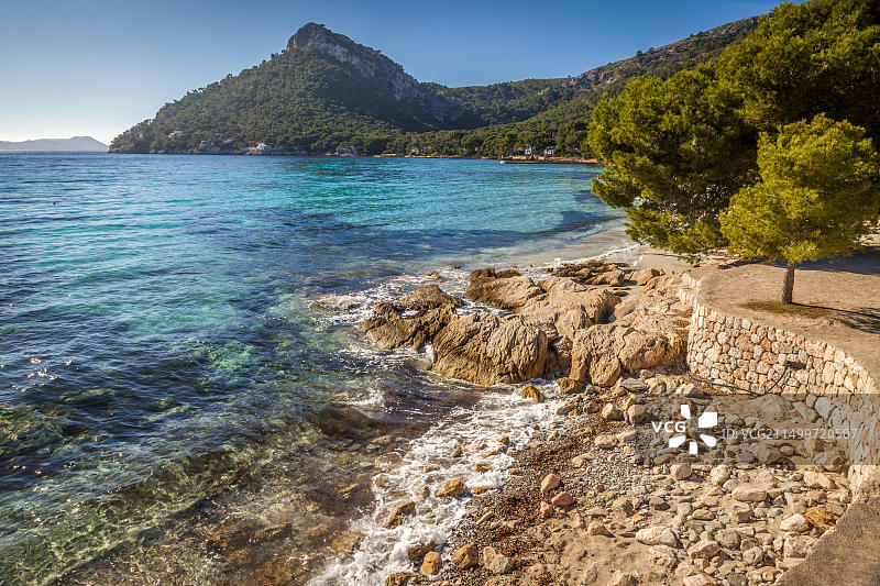 西班牙马略卡岛波连萨港和福门托海滩图片素材
