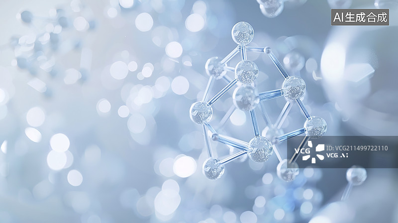 【AI数字艺术】化学分子结构概念图片素材